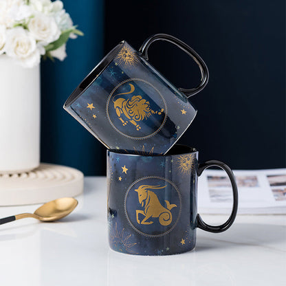 skorter | 12 Zodiac Signs Mug Cobalt Blue Ceramic Coffee Mug