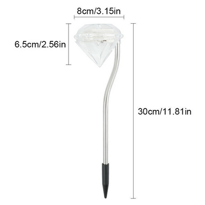 Skorter | Solar Garden Light in Diamond Shape – LED Lamps for Outdoor Decoration and Lighting