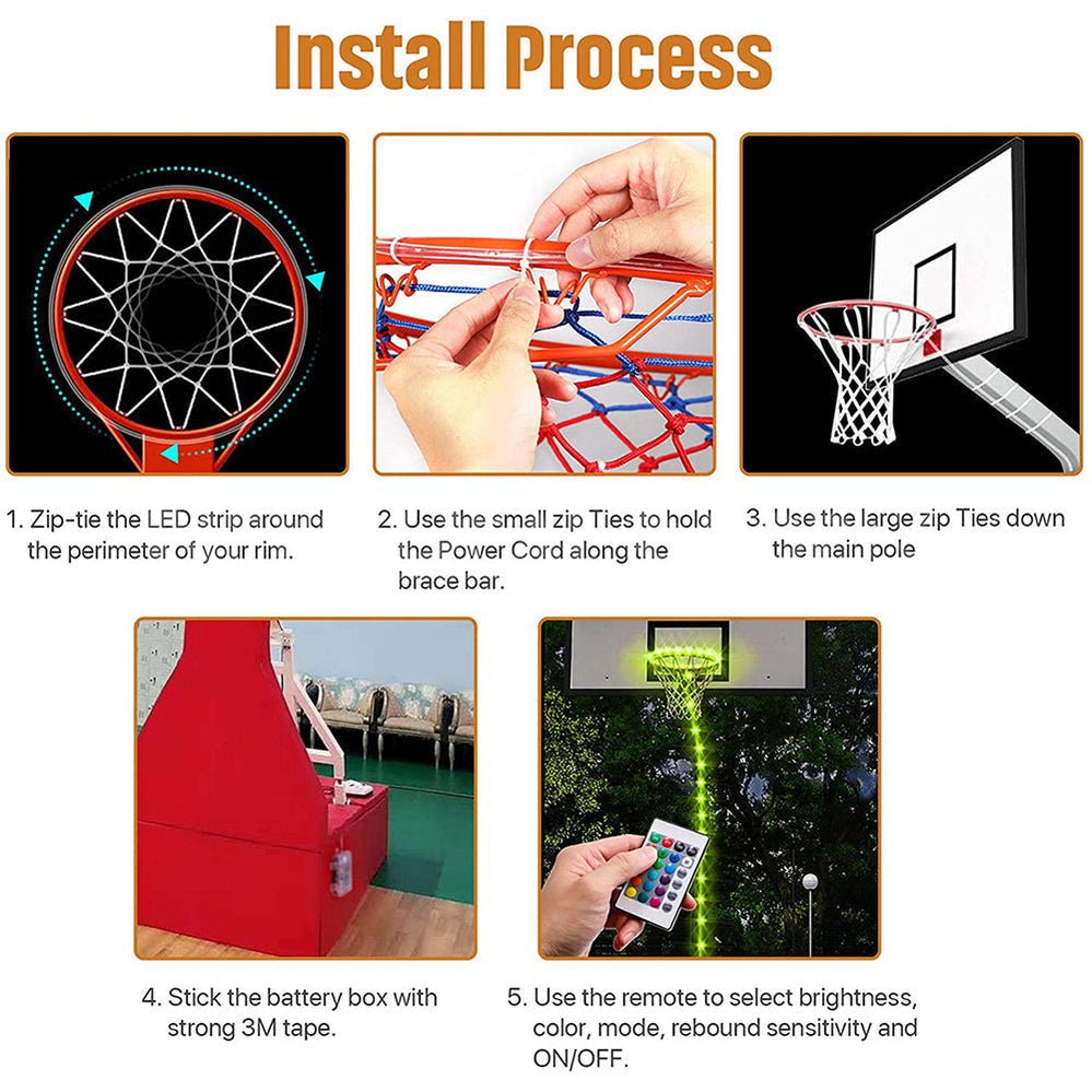 Skorter | 4.92ft LED Basketball Hoop Light with Remote Control