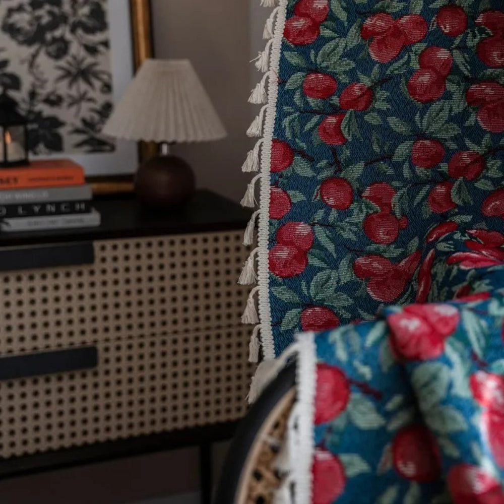 Skorter | Cherry Bloom Botanical Tassel Curtain