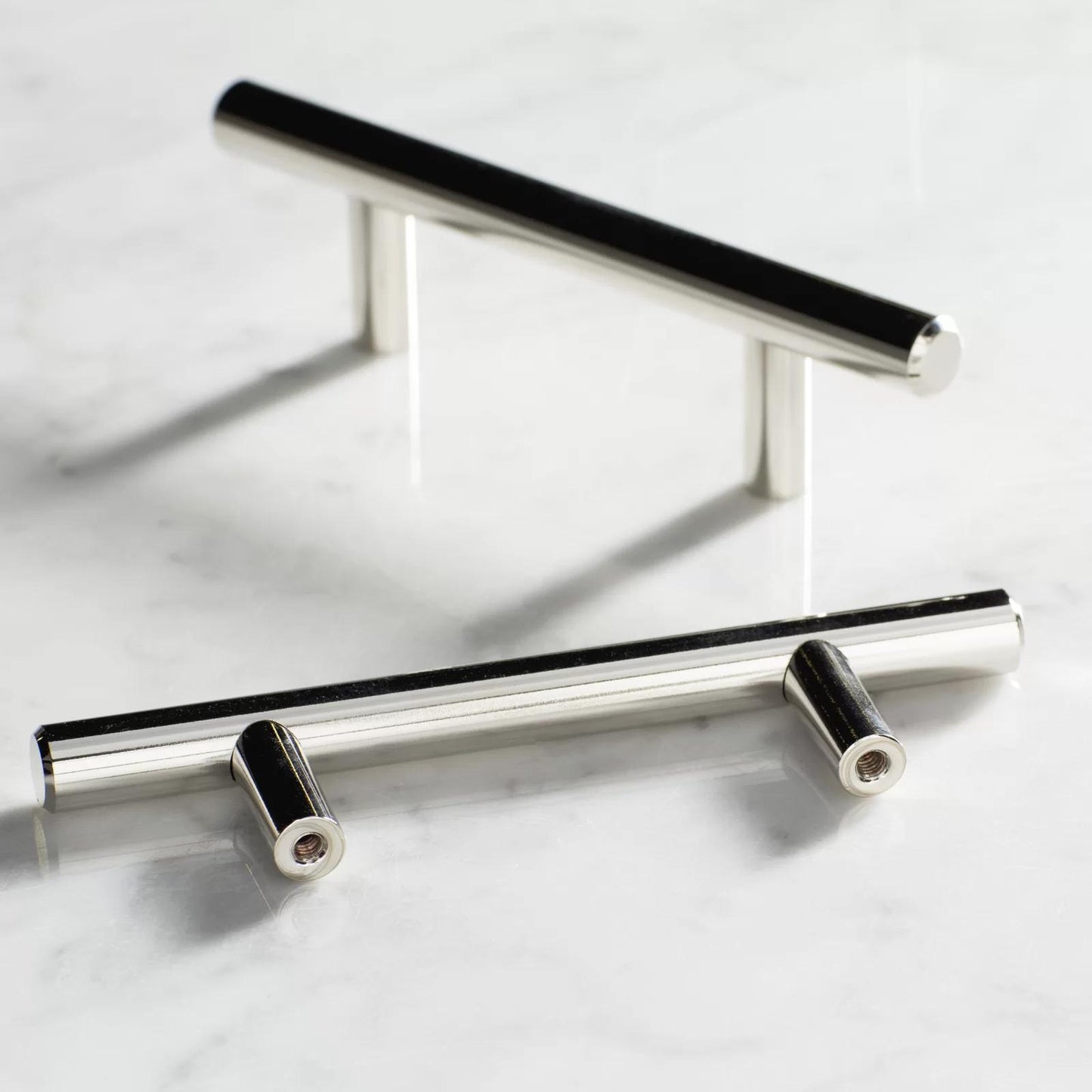 Skorter | Brushed Nickel Modern Stainless Steel Drawer Hardware T-Bar Handles