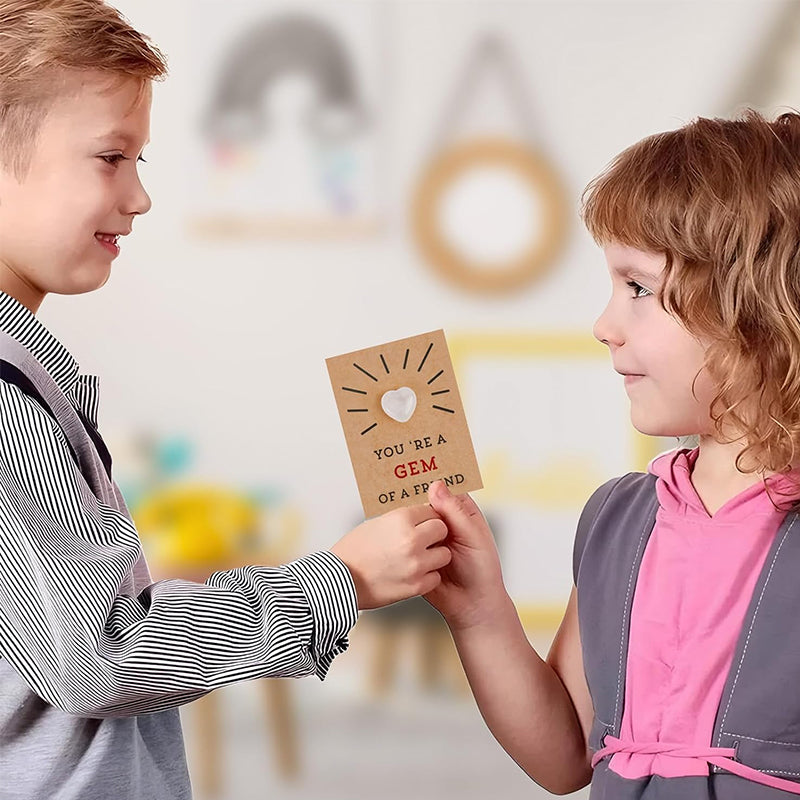 Skorter | 24-pack Valentine's Day cards with heart-shaped crystals