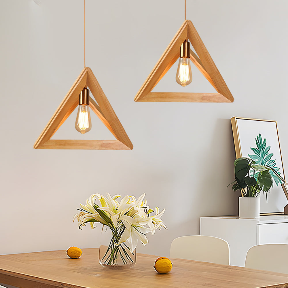 Skorter | NordicFrame - Scandinavian Ceiling Lamp with Wooden Structure in Geometric Design