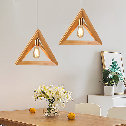 Skorter | NordicFrame - Scandinavian Ceiling Lamp with Wooden Structure in Geometric Design