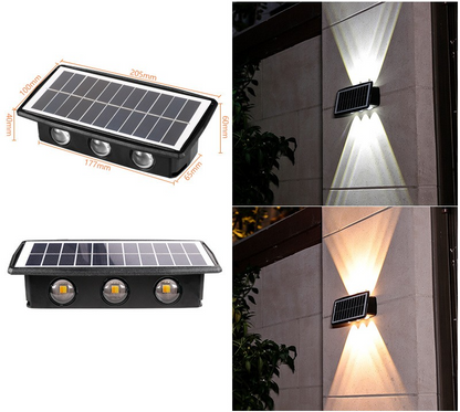 Skorter | Solar LED outdoor wall light with up & down effect – Modern wall lighting for garden and terrace