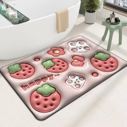 skorter | 3d-flower soft, absorbent mat for the bathroom