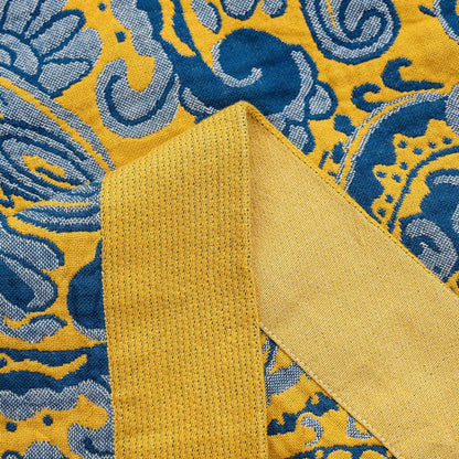 Skorter | Azure Golden Retro Cotton Blanket