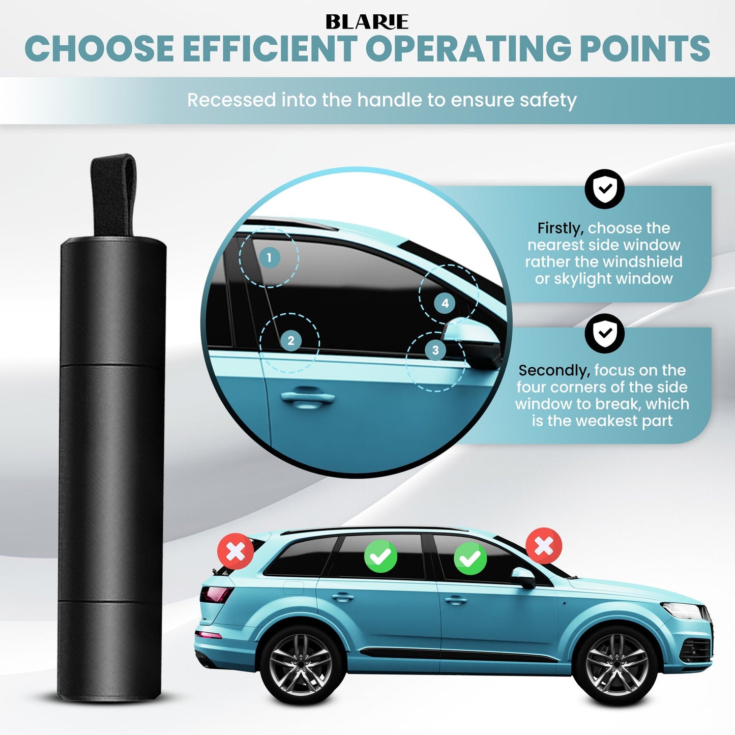 Skorter | Car Safety Hammer – Essential Auto Escape Tool & Window Breaker for Emergency Situations