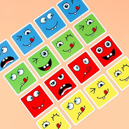 Skorter | Children's Wooden Face Changing Magic Cube Building Block Toy Set