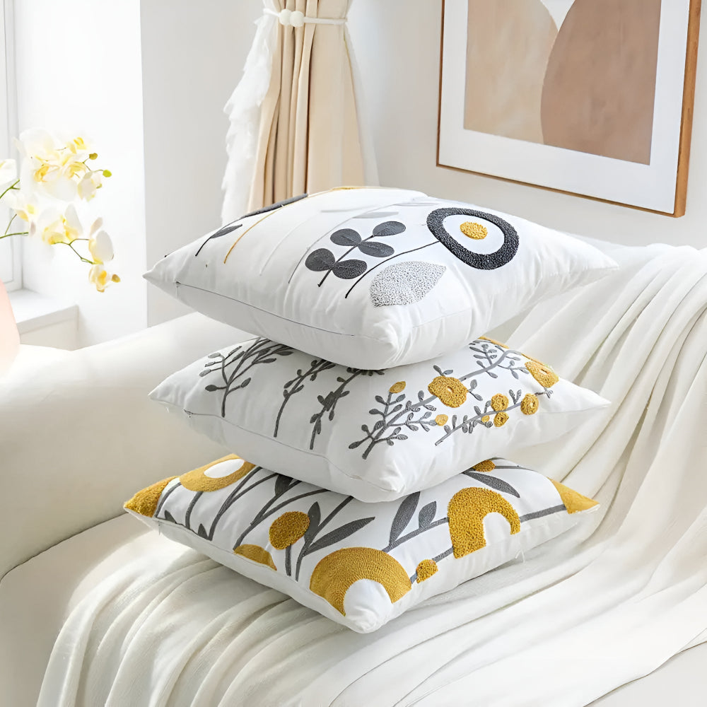 Skorter | Floral Essence Embroidered Cushion Cover
