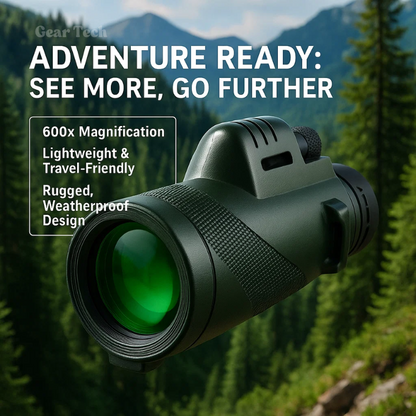 Skorter | Compact 600x Ultra-Zoom Monocular | HD Lens, Lightweight & Perfect for Hiking, Birdwatching, and Sports Events
