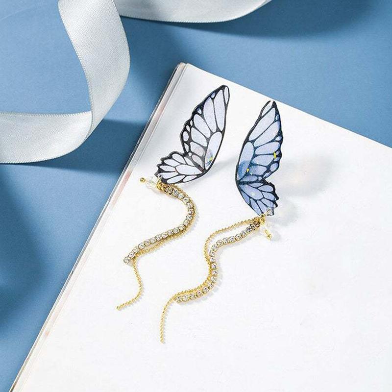 Skorter | Butterfly Fringe Long Earrings