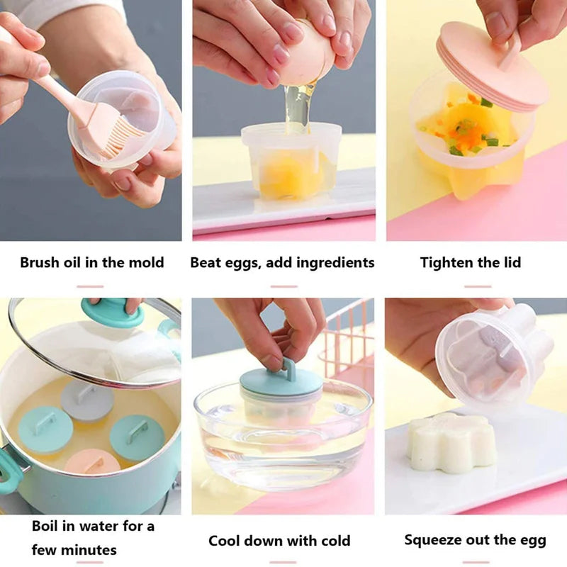 Skorter | Cute Boiled Egg Mold4 PCS/Set With Brush