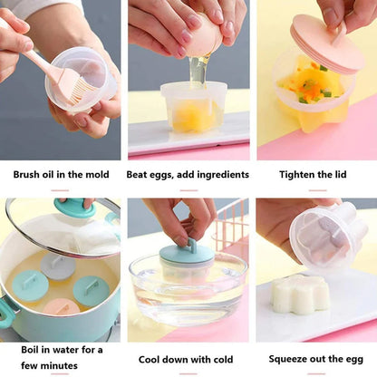 Skorter | Cute Boiled Egg Mold4 PCS/Set With Brush