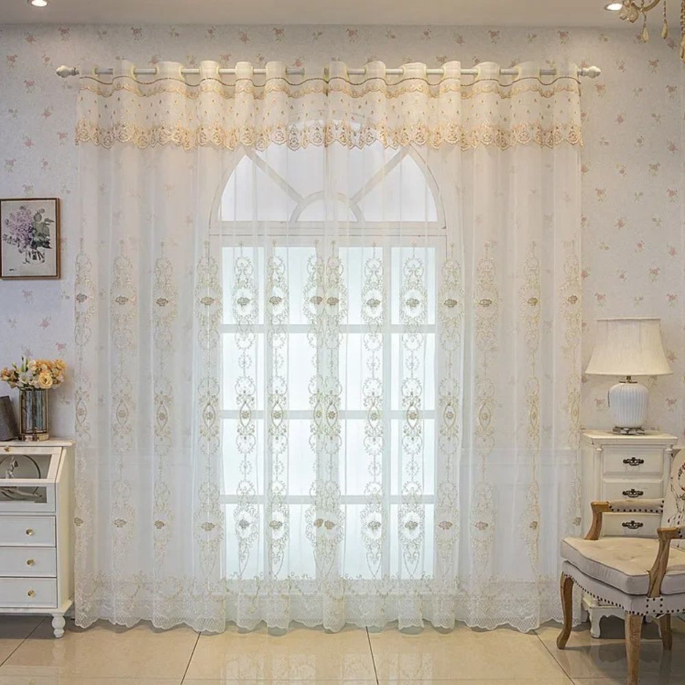 Skorter | Elyvia Embroidered Classic Sheer Lace Curtain