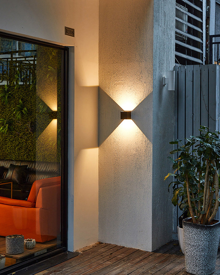 Skorter | LED Outdoor Up Down Wall Light | Waterproof Metal Fixture for Patio. Garden & Entryway Illumination