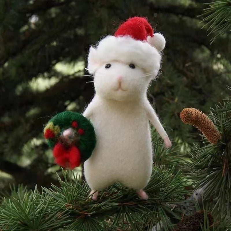 skorter | Felt Mouse and Pumpkin Ornament