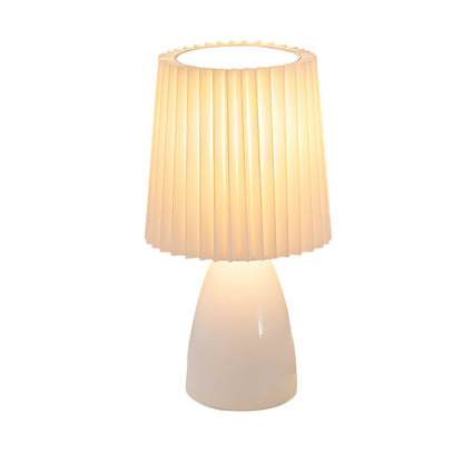 Skorter | Dimmable Desk Lamp | Glass Base with USB Port for Adjustable Lighting in Home Office or Study | Pink Shade Lamp