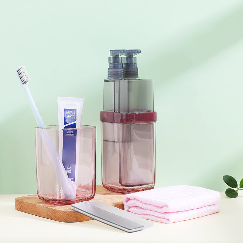 Skorter | 8-in-1 Portable Sub-Bottle, with 2 Cups, 2 Travel Bottles, Soft Toothbrush, Foldable Comb, Toothpaste & Towel