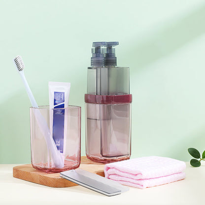 Skorter | 8-in-1 Portable Sub-Bottle, with 2 Cups, 2 Travel Bottles, Soft Toothbrush, Foldable Comb, Toothpaste & Towel