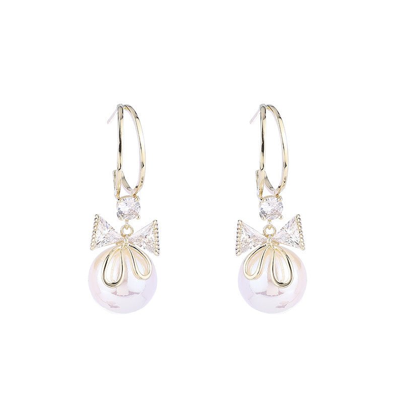 Skorter | Bow Pearl Earrings