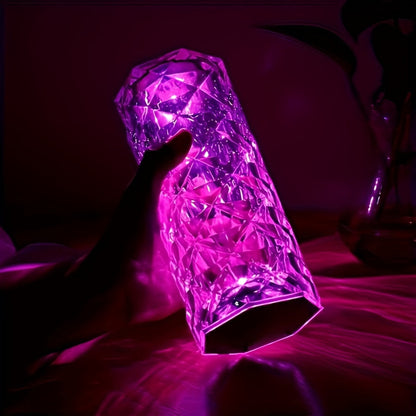 Skorter | CrystalBloom - Adjustable RGB Table Lamp with USB Rechargeable Lithium Battery and Flower Design