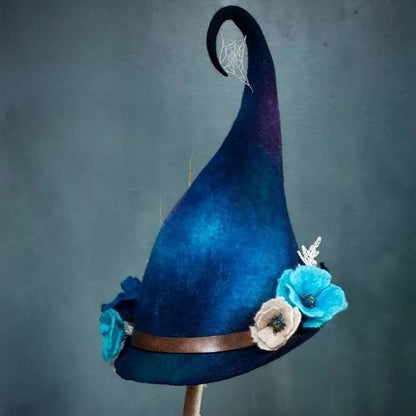 Skorter | HexaHat – Handmade Felt Witch Hat made of Merino Wool & Silk Chiffon