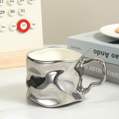 Skorter | CreArt Mug – Handmade Ceramic Coffee Mug with Unique Crinkled Design