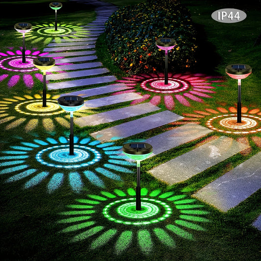 Skorter | Solar Garden Lamp with Color Change – LED Garden Lighting for Outdoor Use with Flower Pattern