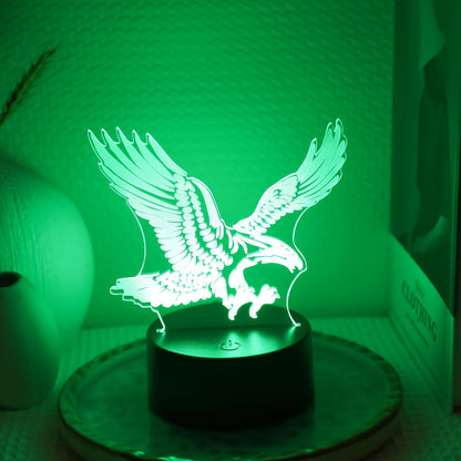 Skorter | EagleLight - 3D LED Night Light with Touch Control, 7 Colors USB Table Lamp