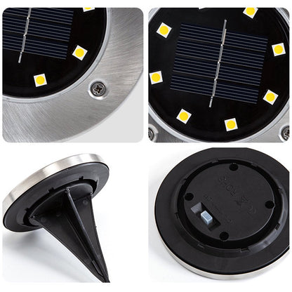 Skørter | 4 Pack Solar Lights 8 LED Solar Lights Outdoor Solar-Powered Garden Lights Waterproof Recessed Lights for Patio Path Garden Lawn Courtyard Driveway Patio Walkway