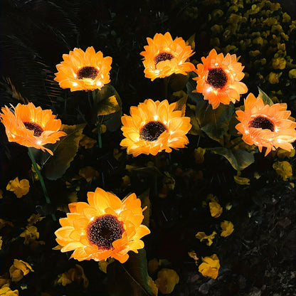 Skorter | SolarBloom - Sunflower LED Garden Lighting with 3 Heads, Waterproof