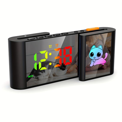 Skorter | LumoBright - Double Screen Digital Alarm Clock with RGB LED Display