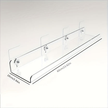 Skorter | Acrylic Shelf - Floating Hanging Shelf - Drill-Free Shower Shelf and Storage Shelf