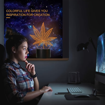Skorter | Hemp Leaf - 3D Night Lamp Acrylic Table Lamp