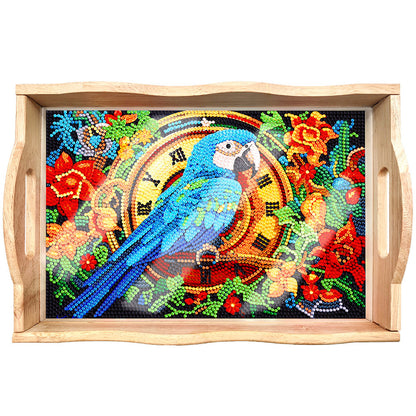 Skorter | DIY Diamond Painting Wooden Tray Food Tray with Handle Living Room Decoration Mandala Wooden Tray Kit