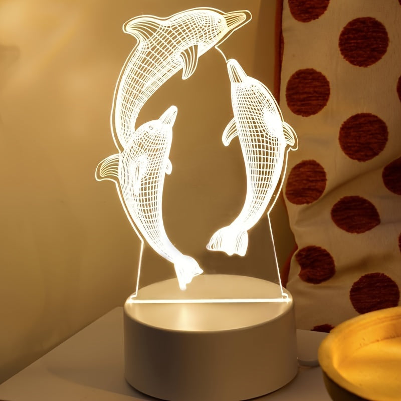 Skorter | GeoDolphin - Modern 3D Illusion Table Lamp