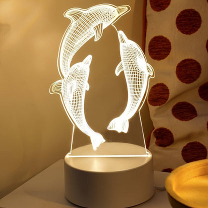 Skorter | GeoDolphin - Modern 3D Illusion Table Lamp