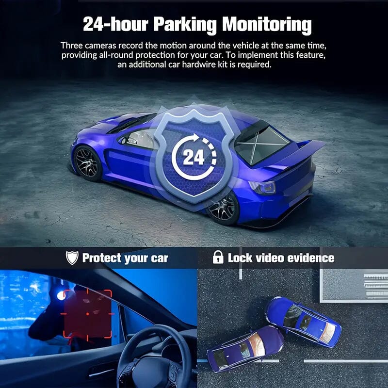 Skorter | 3-channel 4K UHD dashcam front, rear and inside with 32GB SD card