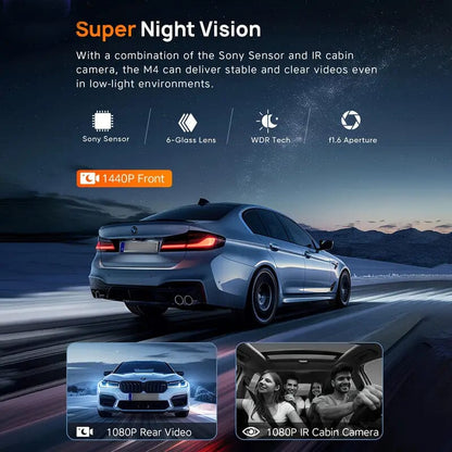 Skorter | 3-channel 4K UHD dashcam front, rear and inside with 32GB SD card