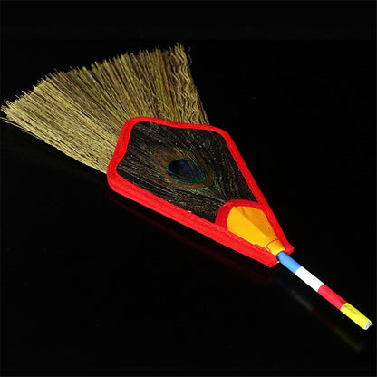 Skorter | 5/3/1 Eyes Tantric Buddhism Tibetan Dharma-Kar Pink Reineckea Herb Exceptional Feather Satin Bumba Hand Fan