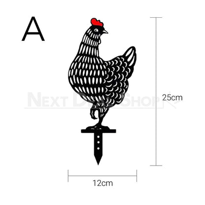 Skorter | 5 pcs - Chicken Family Garden Silhouette Hedge Stake