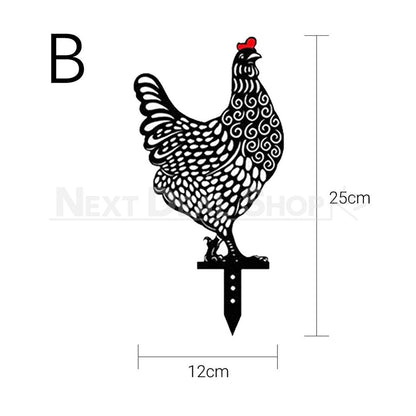 Skorter | 5 pcs - Chicken Family Garden Silhouette Hedge Stake