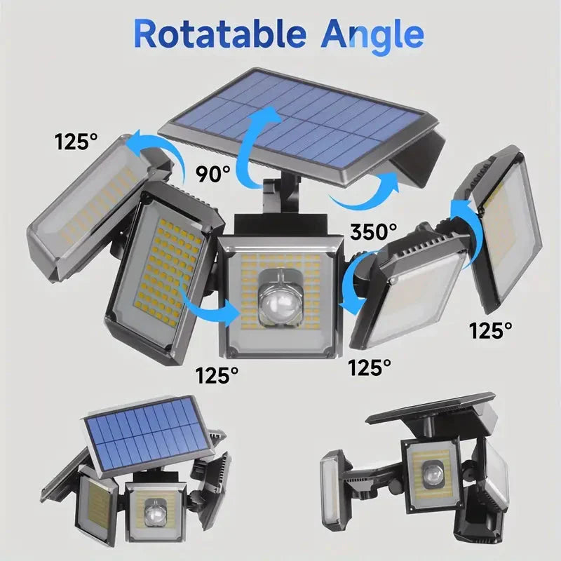 Skorter | 5 Heads Solar 300 LED Light Outdoor Motion Sensor Waterproof Wide Angle Lighting Wall Lamp