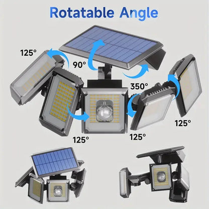 Skorter | 5 Heads Solar 300 LED Light Outdoor Motion Sensor Waterproof Wide Angle Lighting Wall Lamp