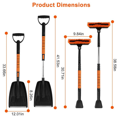 Skorter | 5-in-1 Detachable 180° Adjustable Ice Scraper Snow Shovel