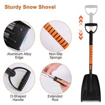 Skorter | 5-in-1 Detachable 180° Adjustable Ice Scraper Snow Shovel
