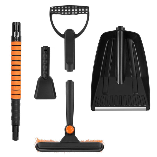 Skorter | 5-in-1 Detachable 180° Adjustable Ice Scraper Snow Shovel