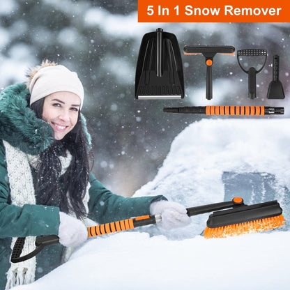 Skorter | 5-in-1 Detachable 180° Adjustable Ice Scraper Snow Shovel