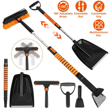 Skorter | 5-in-1 Detachable 180° Adjustable Ice Scraper Snow Shovel